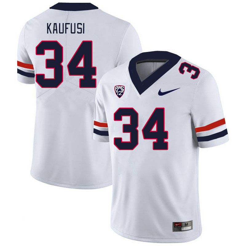 Men #34 Ammon Kaufusi Arizona Wildcats College Football Jerseys Stitched-White